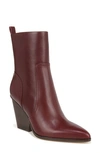 Veronica Beard Women's Logan Leather Bootie In Merlot In Merlot Red
