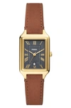 Fossil Women's Raquel Three-hand Date Medium Brown Genuine Leather Watch, 23mm In Brown