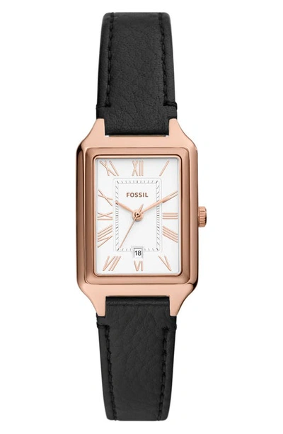 Fossil Raquel Black Leather Watch