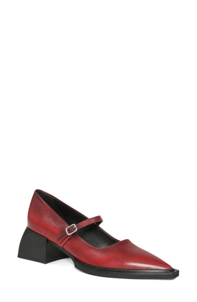 Vagabond Shoemakers Vivian Pointed Toe Mary Jane Pump In Red