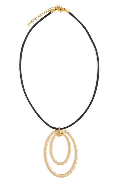 Petit Moments Hoop Pendant Cord Necklace In Gold