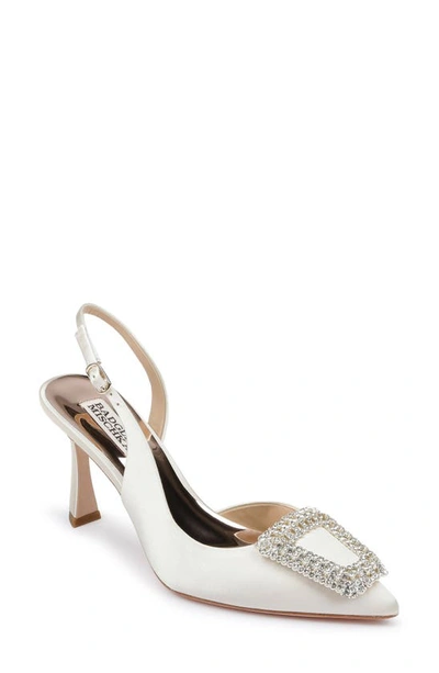 Badgley Mischka Enida Slingback Half D'orsay Pointed Toe Pump In Ivory