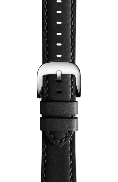 Shinola Interchangeable Leather Watch Strap, 22mm In Black