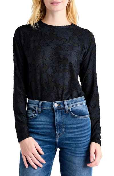 Splendid Cecelia Floral Long Sleeve Top In Navy