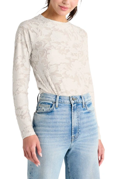 Splendid Cecelia Floral Long Sleeve Top In Oat