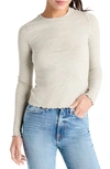 Splendid Hailey Lettuce Edge Rib Long Sleeve Top In Grey