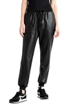 Splendid Faux Leather Joggers In Black