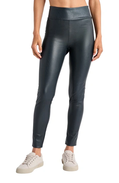 Splendid Faux Leather Leggings In Navy