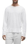 Rag & Bone Men's White Knit Long Sleeve Cotton T-shirt Pullover In Chalk