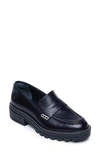 Bernardo Chandler Platform Penny Loafer In Black