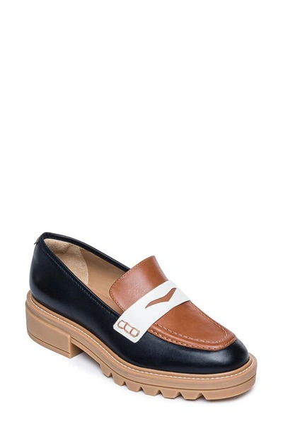 Bernardo Footwear Chandler Platform Penny Loafer In Luggage Multi