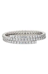 Nadri Cubic Zirconia Coil Bracelet In Rhodium