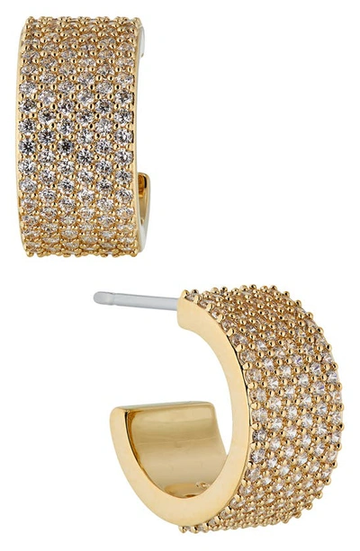 Nadri Disco Chunky Pavé Huggie Hoop Earrings In Gold