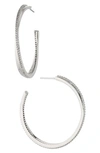 Nadri Disco Crossover Hoop Earrings In Rhodium