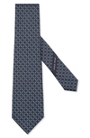 ZEGNA TIES CINQUE PIEGHE DIAMOND JACQUARD SILK TIE