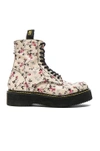 R13 R13 EMBROIDERED LEATHER STACK BOOTS IN WHITE,FLORAL,R13S0002 33