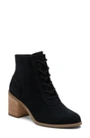 Toms Evelyn Lace-up Bootie In Black