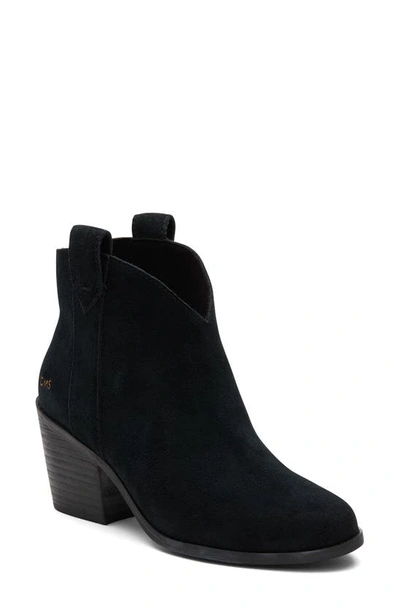 Toms Constance Bootie In Black,black Suede