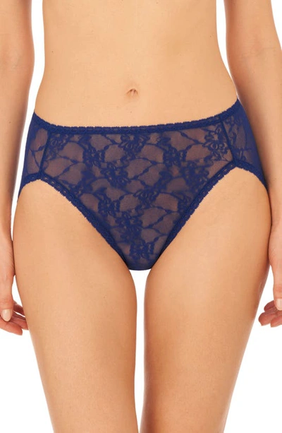 Natori Bliss Allure Lace French Cut Panties In Indigo