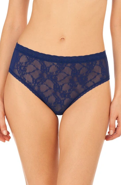 Natori Bliss Allure Lace Girl Briefs In Indigo