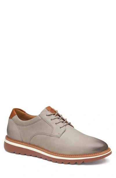 Johnston & Murphy Braydon Plain Toe Derby In Gray Oiled Nubuck