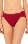 Natori Bliss Cotton French Cut Briefs In Dark Cherry