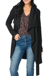 Gibsonlook Belted Ponte Topper Jacket In Black