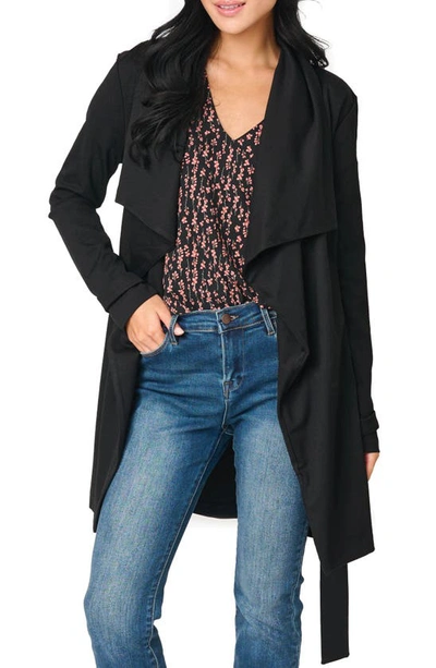 Gibsonlook Belted Ponte Topper Jacket In Black