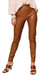 Gibsonlook Gigi Essential Faux Leather Leggings In Cocoa