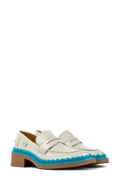 Camper Twins Mismatched Penny Loafers In Lt. Pastel Grey
