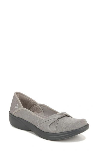 Bzees Paris Stretch Knit Slip-on Shoe In Silver