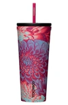 Corkcicle 24-ounce Insulated Cup With Straw In Dopamine Floral