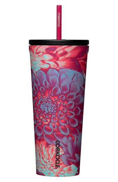 Corkcicle 24-ounce Insulated Cup With Straw In Dopamine Floral