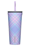 Corkcicle 24-ounce Insulated Cup With Straw In Springtime Plaid