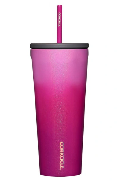 Corkcicle 24-ounce Insulated Cup With Straw In Ombre Unicorn Kiss