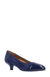 L'amour Des Pieds Kishita Cap Toe Pump In Navy