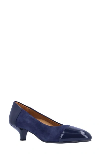 L'amour Des Pieds Kishita Cap Toe Pump In Navy