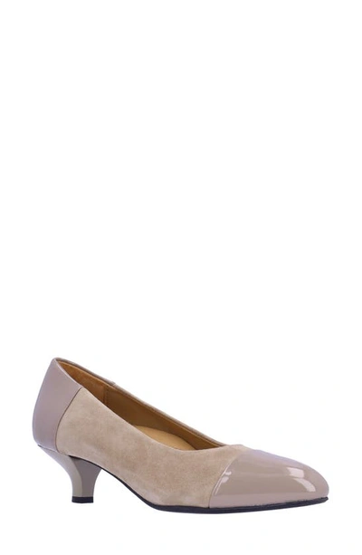 L'amour Des Pieds Kishita Cap Toe Pump In Taupe