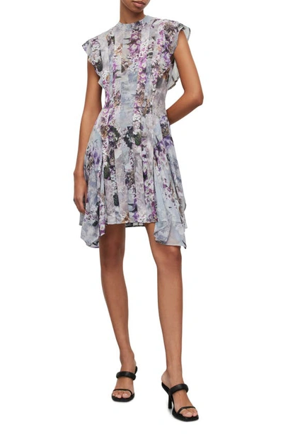 Allsaints Fleur Lucia Floral Print Dress In Storm Grey | ModeSens