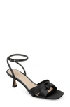 Jewel Badgley Mischka Women's Valarie Square Toe Kitten Heel Evening Sandals In Black