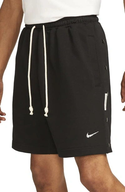 Nike Men's Dri-fit Standard Issue 8" French Terry Basketball Shorts In Black