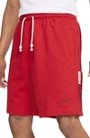 Nike Men's Dri-fit Standard Issue 8" French Terry Basketball Shorts In Red
