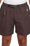 Nike Acg Water Repellent Trail Shorts In Brown
