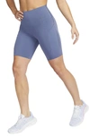 Nike Women's Universa Medium-support High-waisted 8" Biker Shorts With Pockets In Blue