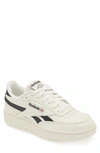 Reebok Club C Double Platform Sneaker In White/white/black