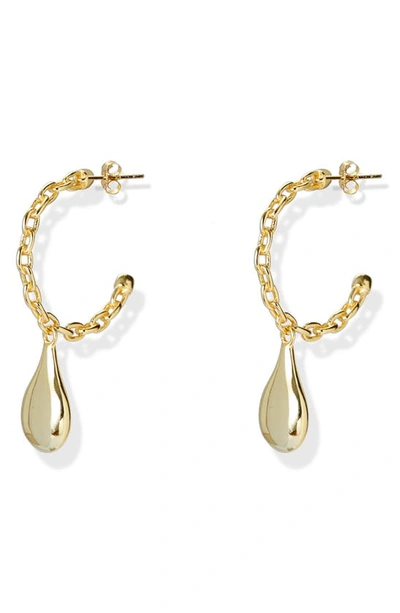 Argento Vivo Chain Link Teardrop Hoop Earrings In Gold