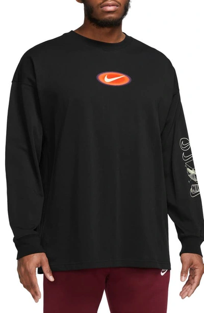 Nike Sportswear Oversize Long Sleeve Graphic T-shirt In Black