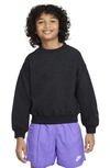Nike Sportswear Icon Fleece Big Kids' Oversized Sweatshirt In Black