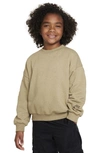 Nike Kids' Icon Oversize Fleece Sweatshirt In Neutral Olive/ Medium Olive