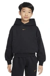 Nike Culture Of Basketball Big Kids' Oversized Pullover Basketball Hoodie In Black/bronzine